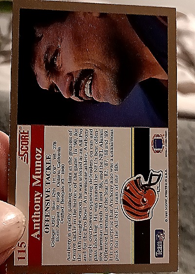 1991 Score #115 Anthony Munoz — back