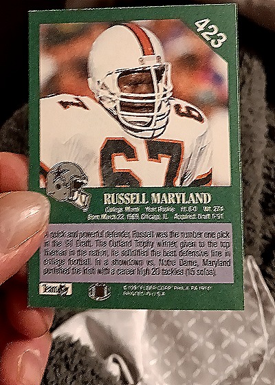 1991 Fleer #423 Russell Maryland — back