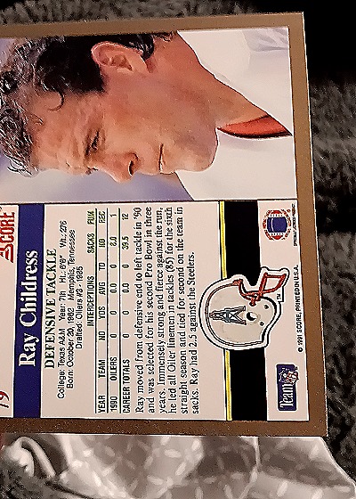 1991 Score #79 Ray Childress — back