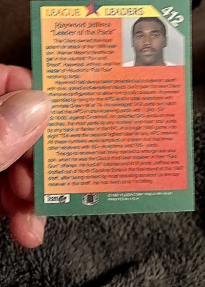 1991 Fleer #2 Haywood Jeffires — back