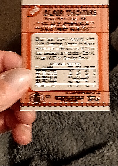 1990 Topps #448 Blair Thomas — back