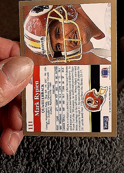 1991 Score #111 Mark Rypien — back