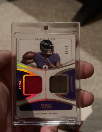 2024 Panini Immaculate Past and Present Materials #10 Lamar Jackson — front