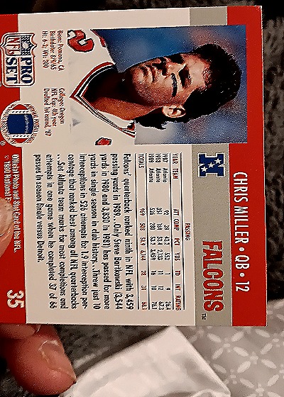 1990 Pro Set #35 Chris Miller — back