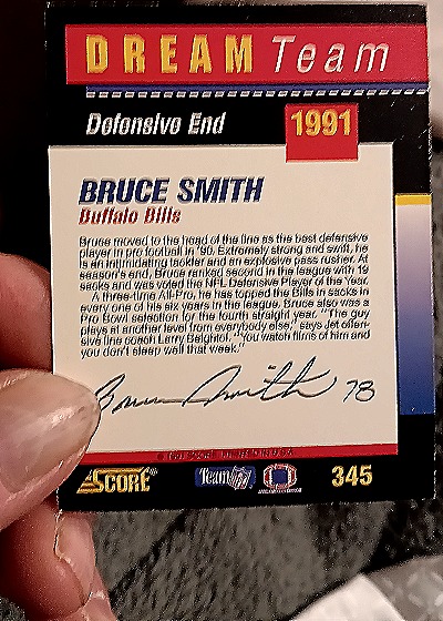 1991 Score #345 Bruce Smith — back