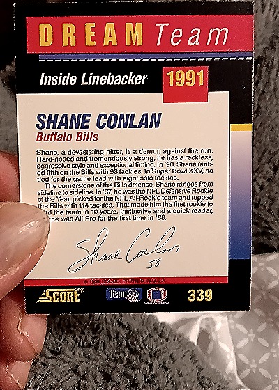 1991 Score #339 Shane Conlan — back