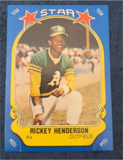 1981 Fleer Star Stickers #54 Rickey Henderson — front