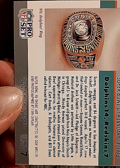 1990 Pro Set #7 Super Bowl VII — back