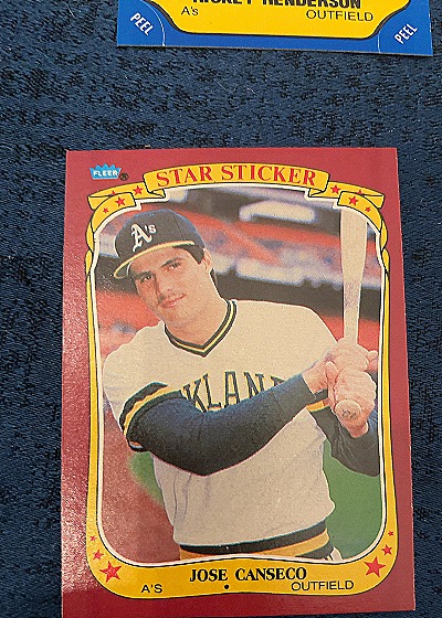 1986 Fleer Star Stickers #19 Jose Canseco — front