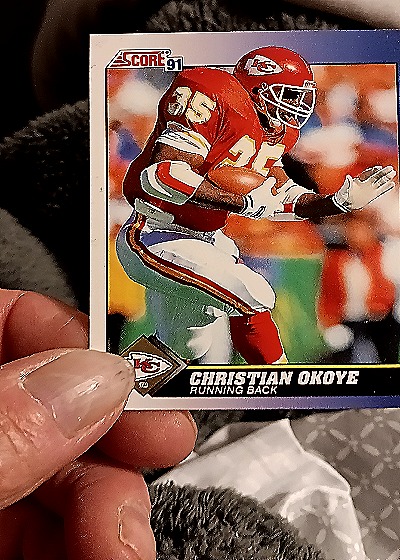 1991 Score #70 Christian Okoye — front