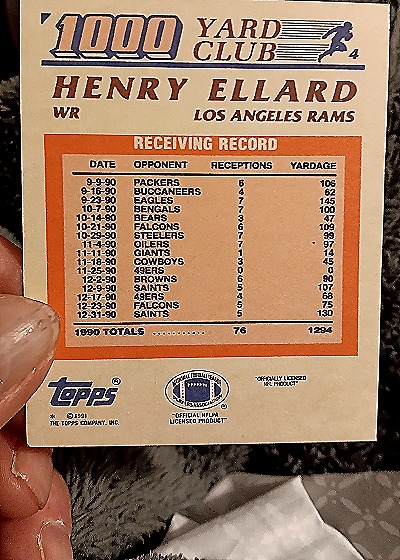1991 Topps #4 Henry Ellard — back