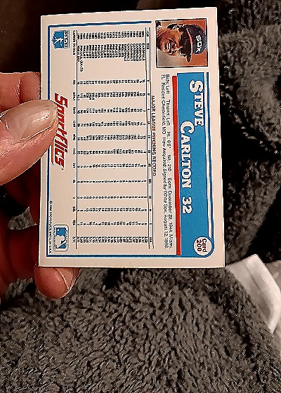 1987 Sportflics #200 Steve Carlton — back