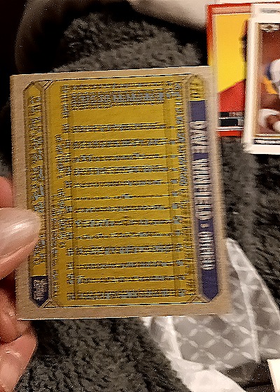 1987 Topps #770 Dave Winfield — back