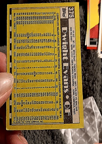 1990 Topps #375 Dwight Evans — back