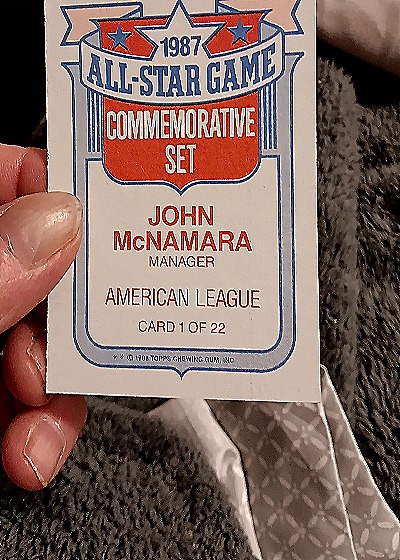 1987 Topps All-Star Commemorative #1 John McNamara — back