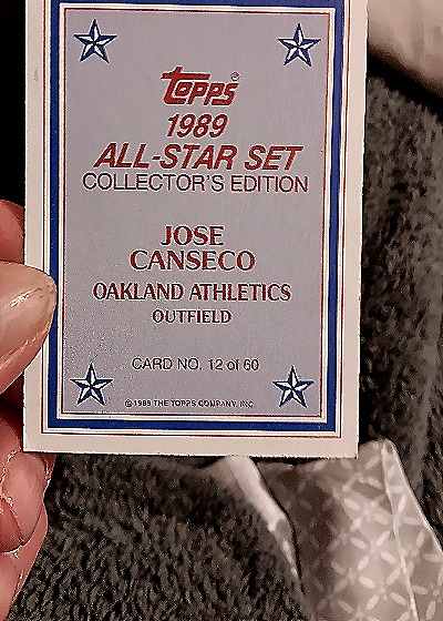 1989 Topps #12 Jose Canseco — back