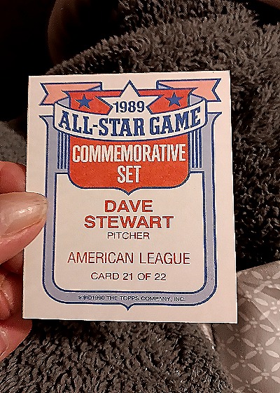 1989 Topps All-Star Game Commemorative Set #21 Dave Stewart — back