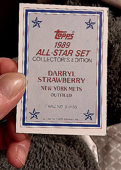 1989 Topps All-Star Collector's Edition #8 Darryl Strawberry — back