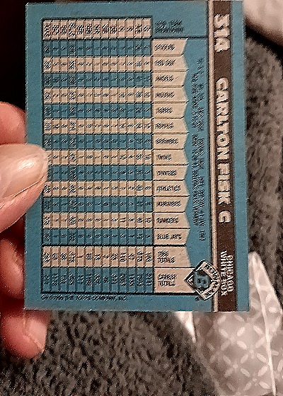 1990 Bowman #314 Carlton Fisk — back