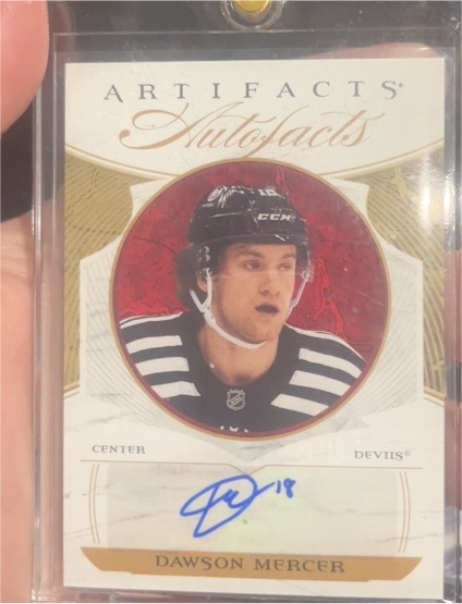 2022-23 Upper Deck Artifacts Autofacts #AF-DM Dawson Mercer — front