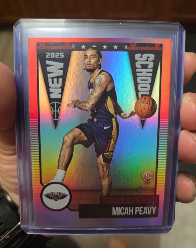 2025 Topps Micah Peavy New School Rookie Holo #NS-40 New Orleans Pelicans — front