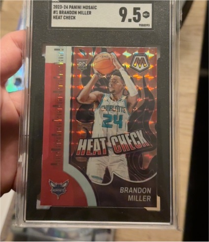 2023-24 Panini Mosaic #1 Brandon Miller Heat Check — front