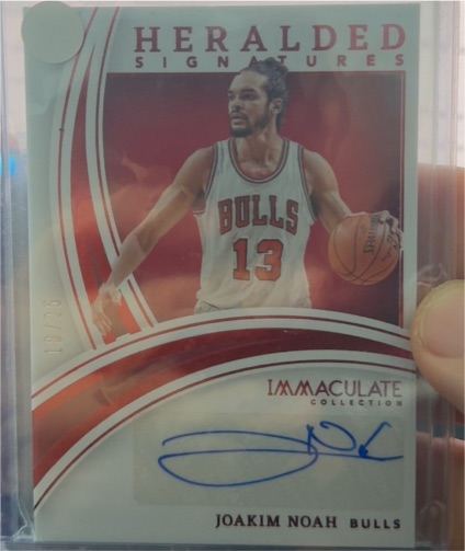 2021-22 Panini Immaculate Heralded Signatures #HS-JN Joakim Noah Bulls — front