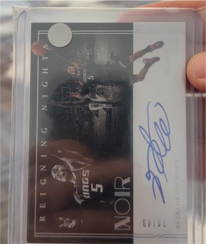2020-21 Panini Noir Reigning Nights #DN-DF De'Aaron Fox — front