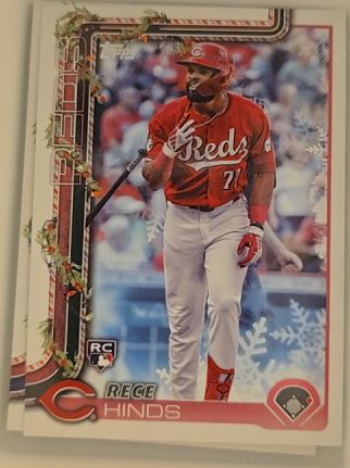 2025 Topps Holiday #H168 Rece Hinds Cincinnati Reds Rookie Card — front