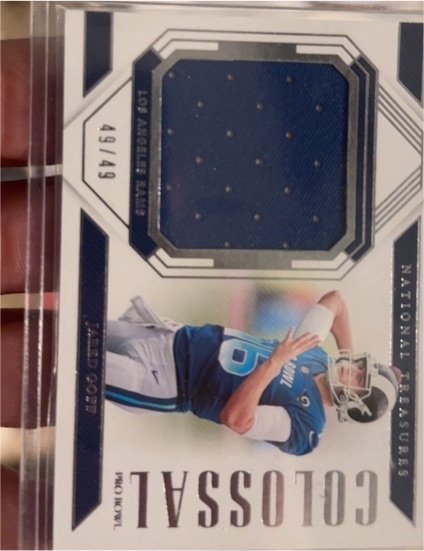 2018 Panini National Treasures Colossal Materials Kyle Rudolph #CM-KR — front
