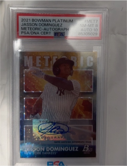 2021 Bowman Platinum #MET7 Jasson Dominguez Meteoric Autograph — front