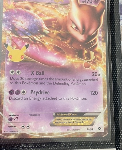 2012 Pokémon Celebrations: Classic Collection #54 Mewtwo EX — front