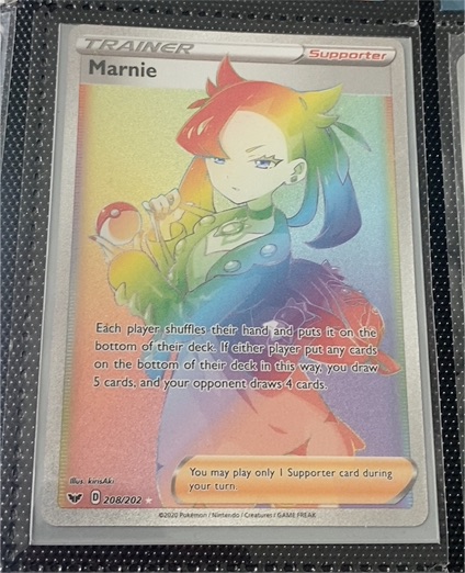 2020 Pokémon Sword & Shield Base Set #208 Marnie — front