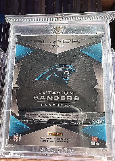 2024 Panini Black Sizable Signatures #SSR-JSS Ja'Tavion Sanders — back