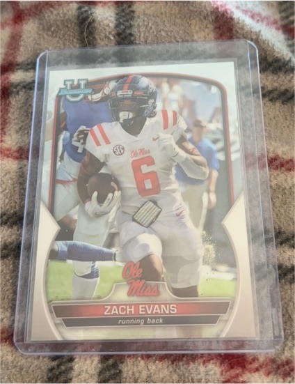 2022 Bowman University Chrome #10 Zach Evans — front