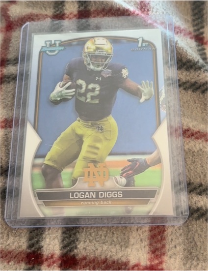 2022 Bowman University Chrome #38 Logan Diggs — front