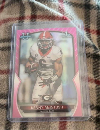 2022 Bowman University Chrome #44 Kenny McIntosh Pink Refractor — front
