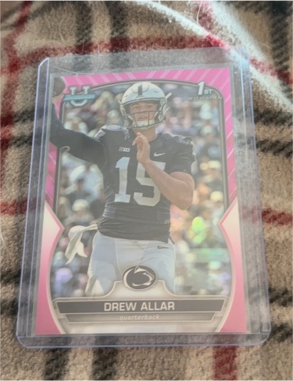2022 Bowman University Chrome #59 Drew Allar Pink Refractor — front
