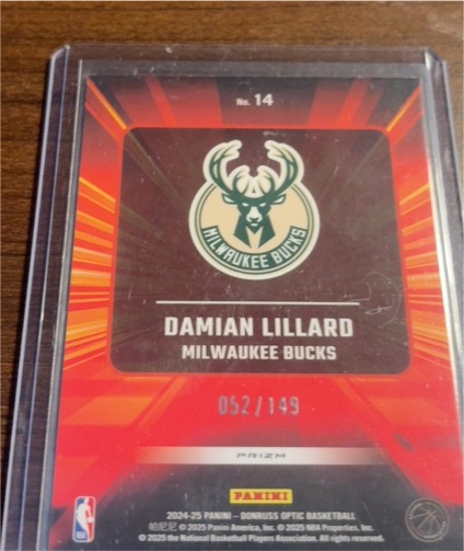 2024-25 Panini Donruss Optic #14 Damian Lillard — front
