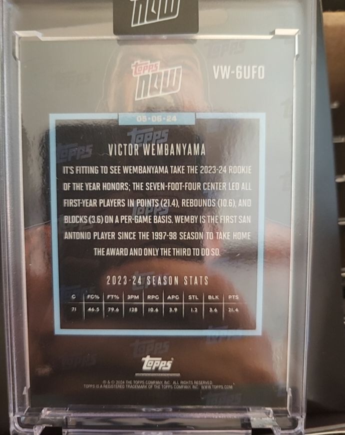 2024 Topps Now #VW-6UFO Victor Wembanyama — front