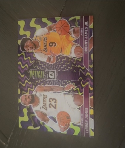 2024-25 Panini Donruss Optic Optical Illusions #2 LeBron James & Bronny James Jr. — front