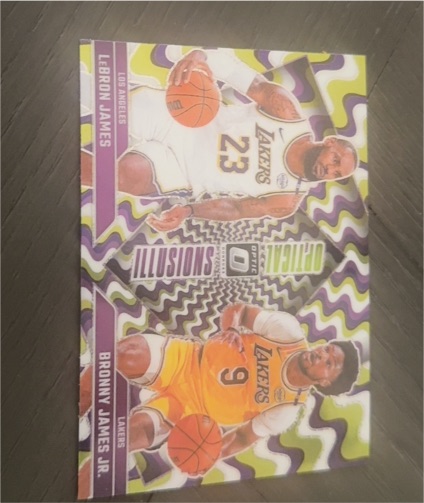 2024-25 Panini Donruss Optic Optical Illusions #2 LeBron James & Bronny James Jr. — front