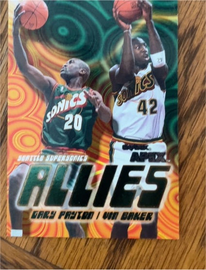 1999-00 SkyBox Apex #12A Gary Payton Vin Baker Allies — front