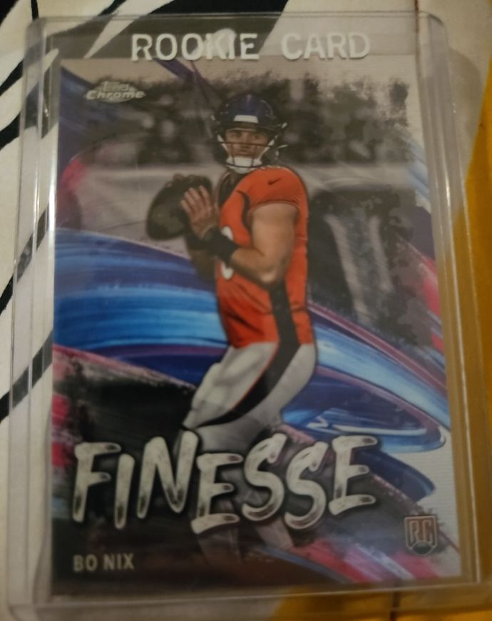 2024 Topps Chrome #F-4 Bo Nix Finesse Rookie Card — front