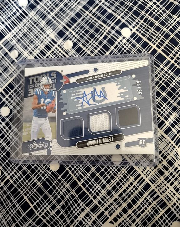 2024 Panini Absolute - Tools of the Trade Triple Adonai Mitchell #TOTT-AML — front