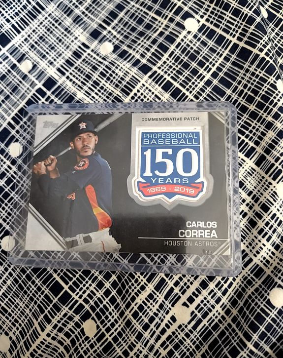 2019 Topps 150th Anniversary Commemorative Patch #AMPCC Carlos Correa — front