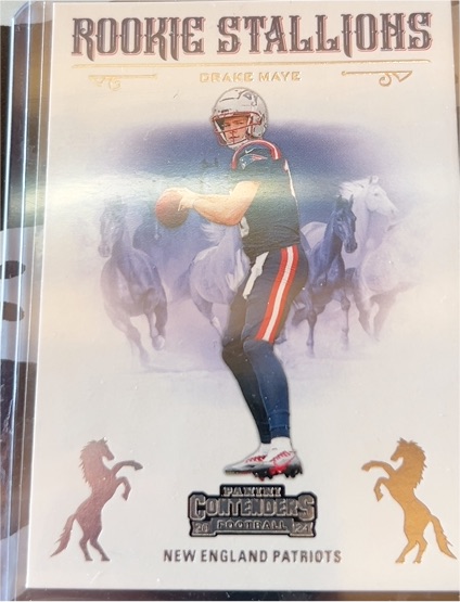 2024 Panini Contenders #4 Drake Maye Rookie Stallions — front