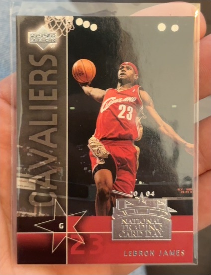 2004 Upper Deck National Trading Card Day #UD-7 LeBron James — front