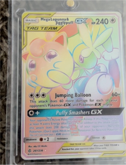 2019 Pokémon #261 Mega Lopunny & Jigglypuff GX — front