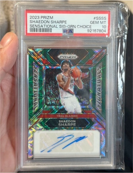 2023 Panini Prizm #SSSS Shaedon Sharpe Sensational Signatures Green Choice — front